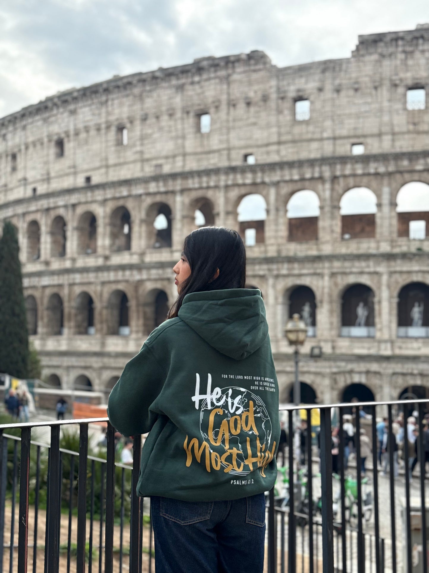 "God most high" Hoodie Green