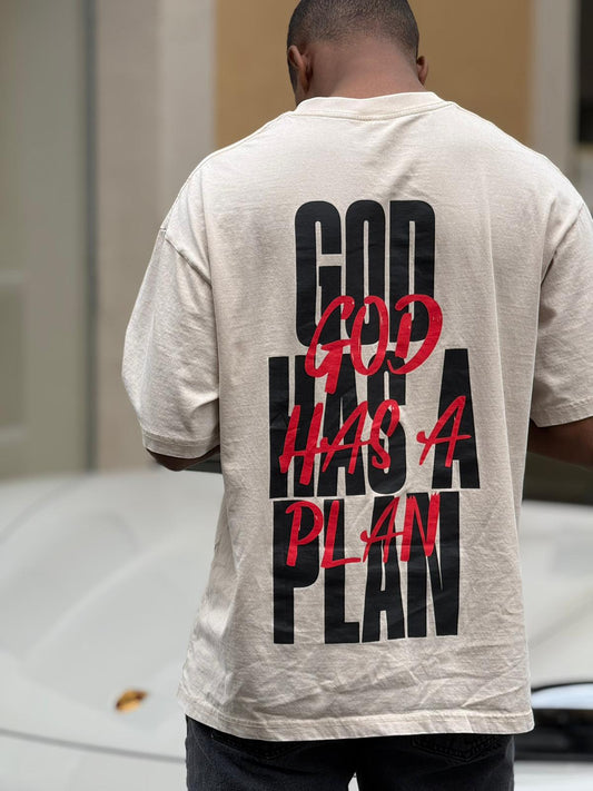 "God has a plan" T-Shirt Cream White