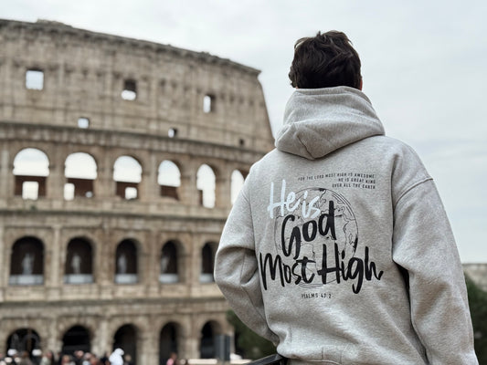 "God most high" Hoodie Grey & Black