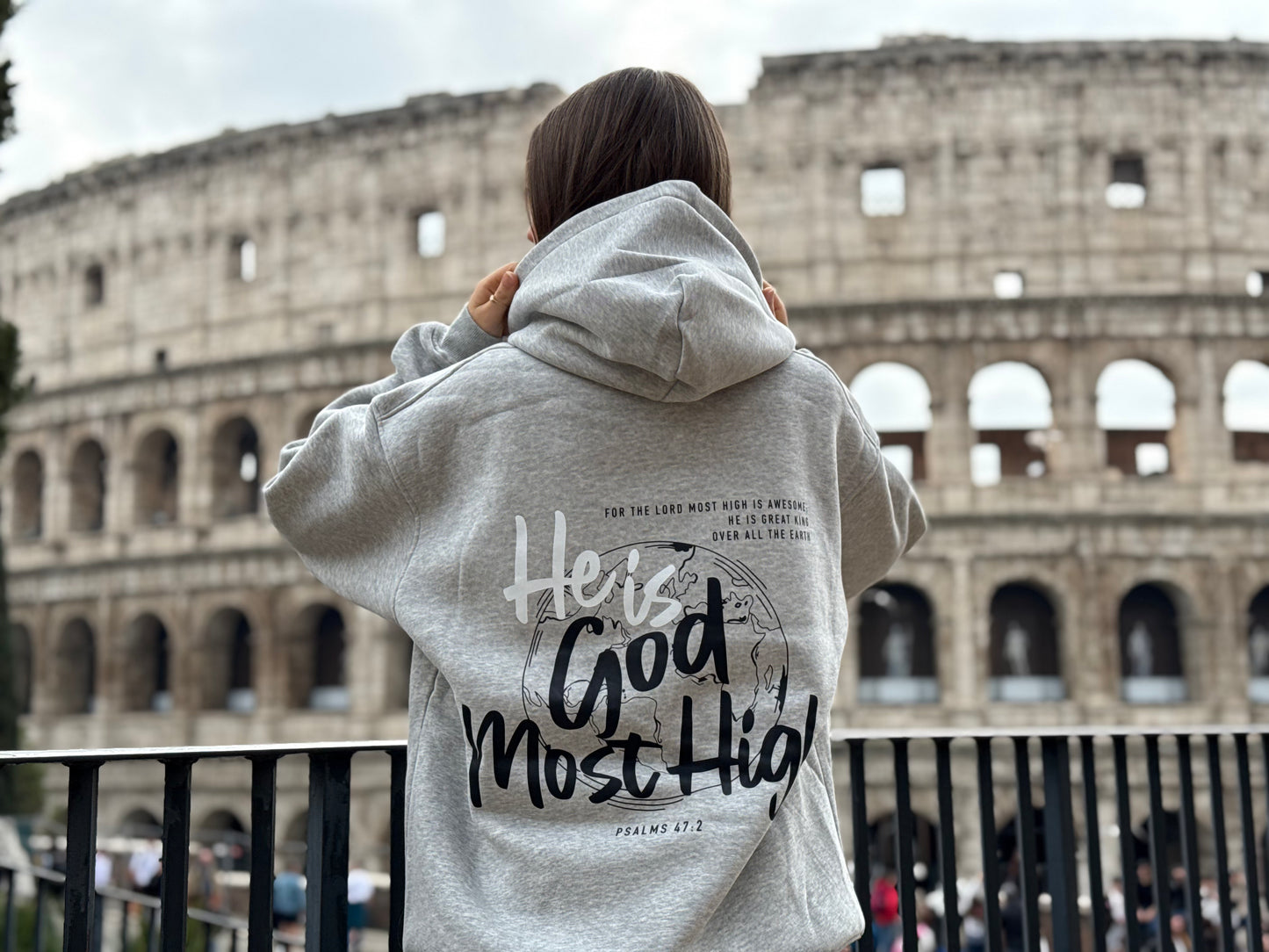 "God most high" Hoodie Grey & Black